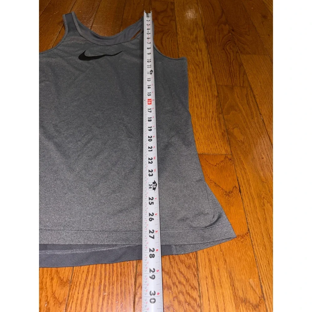 New Nike Womens Dri-FIT Racerback Tank Top Grey Heather Mesh Back Large